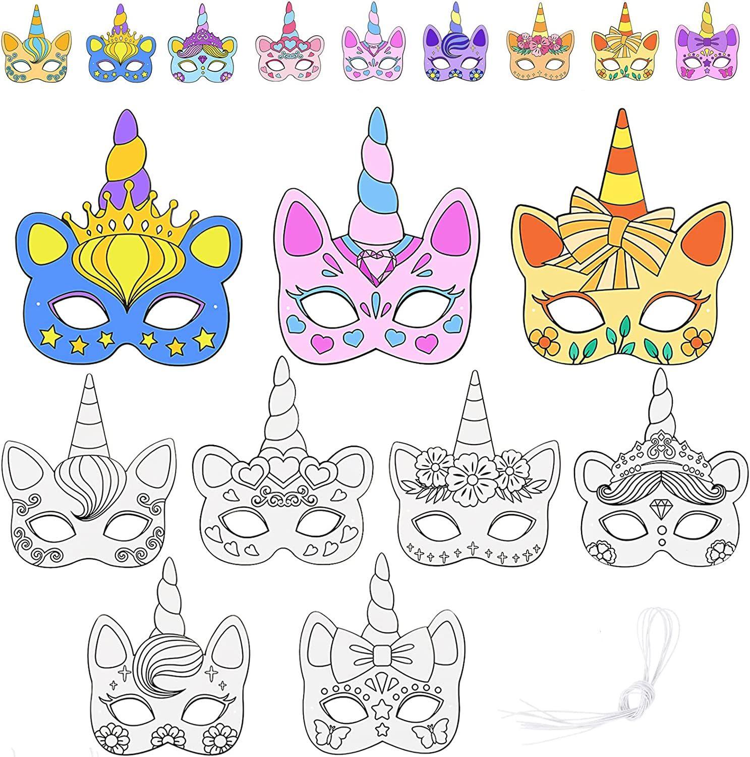 Masques princesses à décorer - Set de 4 - Masques - 10 Doigts