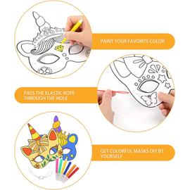 Masque de fête de licorne à colorier - Activité DIY fête enfants