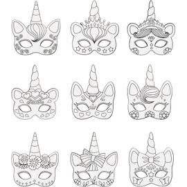 Masque Pour Enfants,Xiuyer 32 Pièces Masques Animaux à Colorier Masque  Carnaval a Decorer Masques Pour Enfant Avec Corde Élastique Et 50 Plumes  Colorées Animal Masks Pour Diy Faire Décorer Artisanat : 