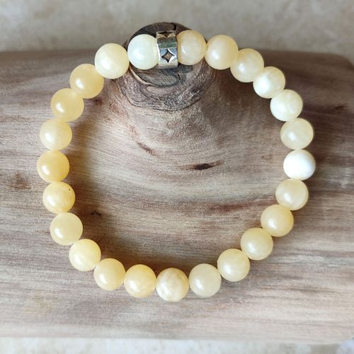 Bracelet Pierres Naturelles - Calcite Jaune - Fabriqué En France