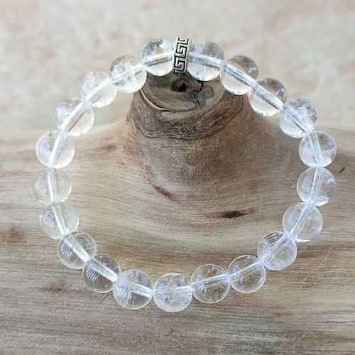 Bracelet Pierres Naturelles - Cristal De Roche / Quartz - Fabriqué En France