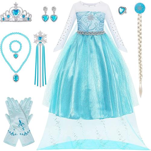 Deguisement Princesse Fille Elsa,Robe Reine Des Neiges avec