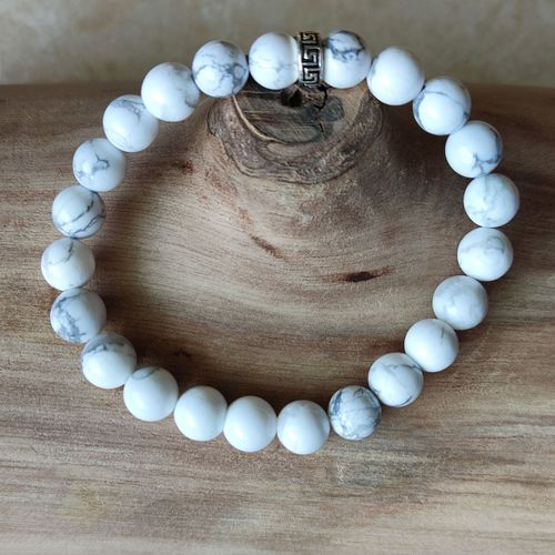 Bracelet Pierres Naturelles - Howlite - Fabriqué En France