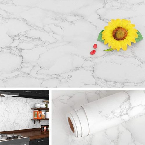 Papier Adhesif pour Meuble Marbre 60cm x 5m Papier Peint Adhesif Mural Chambre Rouleau Decoratif Rouleau Cuisine Bain Autocollant Stickers