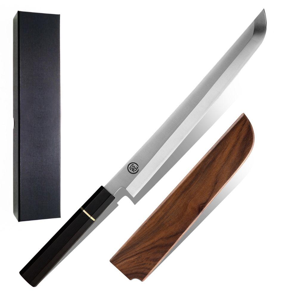 Couteau de cuisine de Chef Japonais professionnel Saumon Sashimi Saumon  Saumon Couteaux de filetage en acier inoxydable (Color : E)