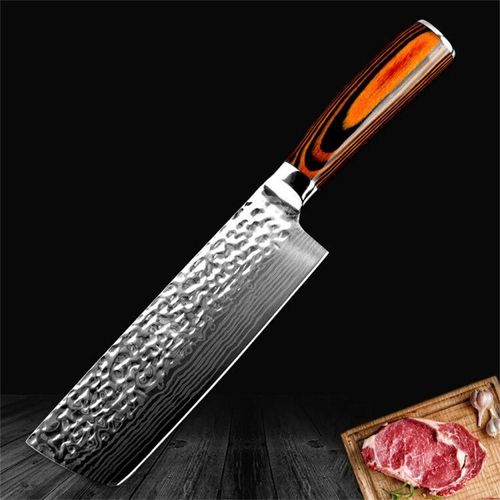 Couteau De Cuisine Japonais, Chef, Damas, Motif Marteau, Couteau À Viande, Nakiri Gyuto, Couteau De Boucherie, Utilitaire, Santoku