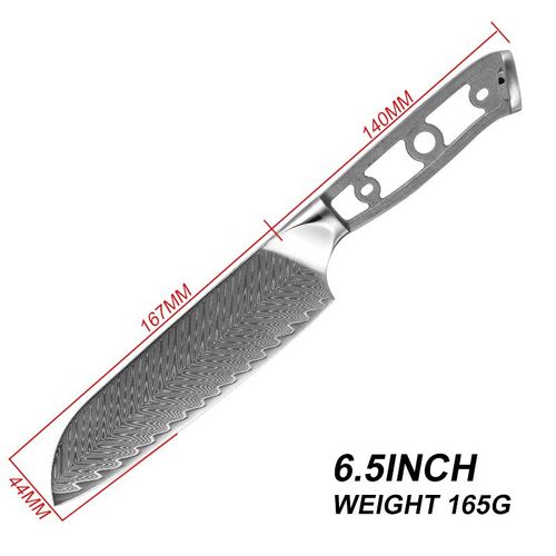 Couteau Santoku - Couteaux De Cuisine De Chef, Lame Vierge, Outils De Bricolage Vg10 Japonais Damas En Acier Désossage Tranchage Utilitaire Couteau Santoku Dropshipping