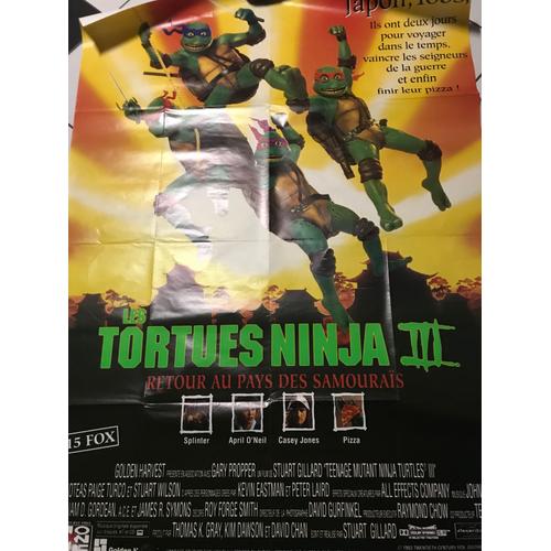 Les Tortues Ninja 3 : Retour Au Pays Des Samourais - Stuart Gillard - Mark Caso - Casey Jones - 1993 - Affiche De Cinema Pliee 120x160 Cm