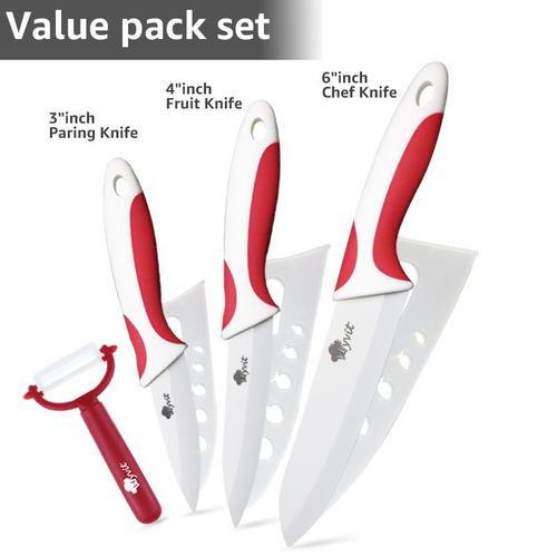 Éplucheur rouge - Ensemble de couteaux en céramique, couteau de
