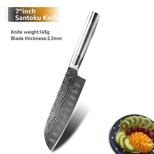 Couteau De Santoku - Ensemble De Couteaux Japonais Santoku Chef, 7cr17 440c Couteaux Utilitaires Professionnels En Acier Inoxydable À Haute Teneur En Carbone Pour Trancher Le Pain