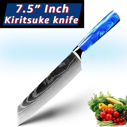 Kiritsuke - Ensemble De Couteaux Japonais Santoku Chef, 7cr17 440c Couteaux Utilitaires Professionnels En Acier Inoxydable À Haute Teneur En Carbone Pour Trancher Le Pain