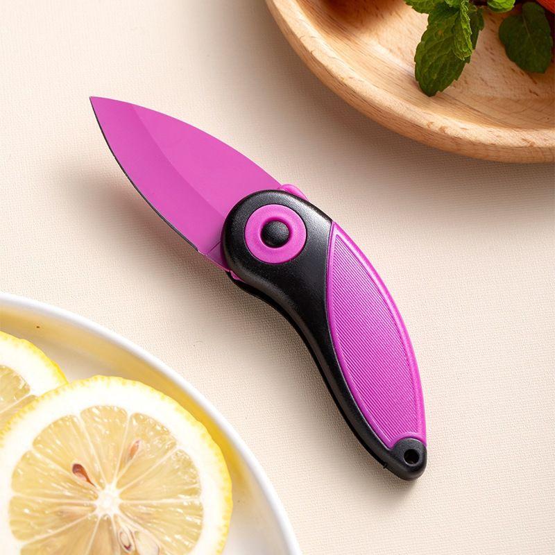 Violet - Mini couteau de poche pliant oiseau mignon, éplucheur de légumes  en acier inoxydable, porte clés portable, petit coupeur, trancheuse,  couteau'office, cuisine