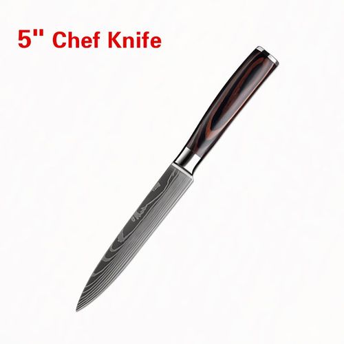 5 Au Couteau De Chef - Santoku Couteau De Chef En Acier Inoxydable 5cr15, Outils De Cuisine, Couteau À Pain, Couperet À Viande, Ciseaux Utilitaires Puissants Pour Poulet