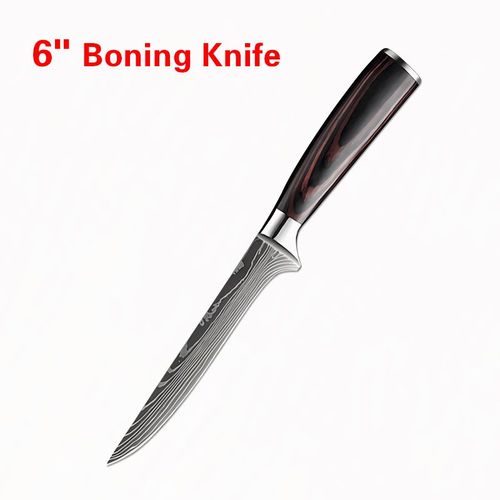6 Dans Le Couteau À Désosser - Santoku Couteau De Chef En Acier Inoxydable 5cr15, Outils De Cuisine, Couteau À Pain, Couperet À Viande, Ciseaux Utilitaires Puissants Pour Poulet