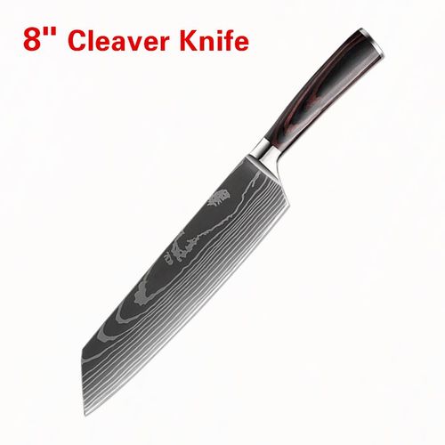 8 À Cleaver Knife - Santoku Couteau De Chef En Acier Inoxydable 5cr15, Outils De Cuisine, Couteau À Pain, Couperet À Viande, Ciseaux Utilitaires Puissants Pour Poulet