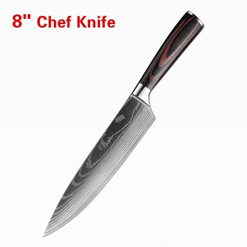 8 Dans Le Couteau De Chef - Santoku Couteau De Chef En Acier Inoxydable 5cr15, Outils De Cuisine, Couteau À Pain, Couperet À Viande, Ciseaux Utilitaires Puissants Pour Poulet