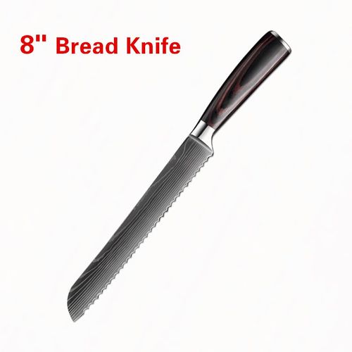 8 En Couteau À Pain - Santoku Couteau De Chef En Acier Inoxydable 5cr15, Outils De Cuisine, Couteau À Pain, Couperet À Viande, Ciseaux Utilitaires Puissants Pour Poulet