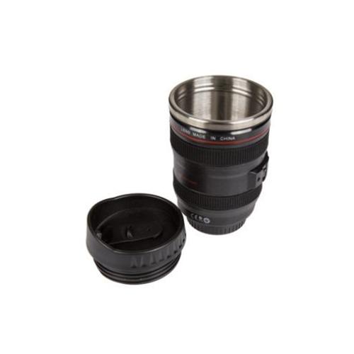 Tasse, Objectif De Caméra Avec Insert En Acier Inoxydable, Environ 15 Cm, En Plastique, Dans Une Boîte Cadeau