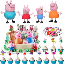 Kit décoration joyeux anniversaire peppa pig pâtisserie gateau 1 an fille  garçon bebe fête rose bannière happy birthday ballons