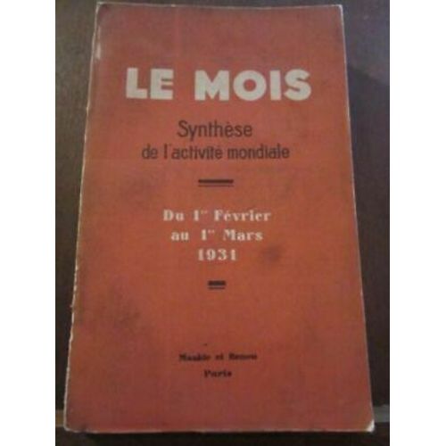 Le Mois Synthèse De L'activité Mondiale Du 1er Février Au 1er Ma