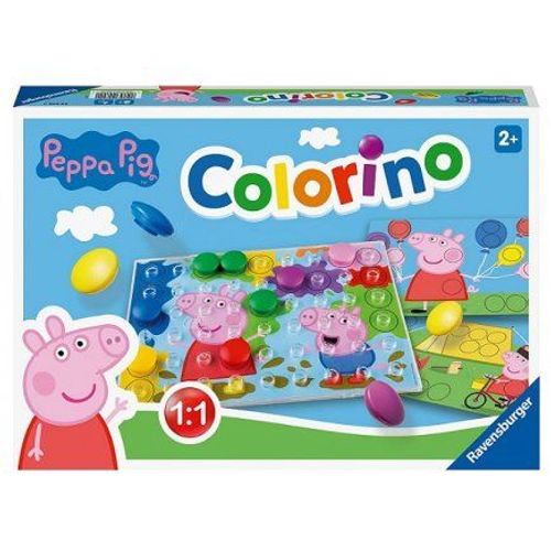 Colorino Peppa Pig - 8 Scenes, 1 Plateau, 23 Pions Colores - Jeu De Couleurs, Mosaique Clic - Jouet Educatif Enfant Et Carte