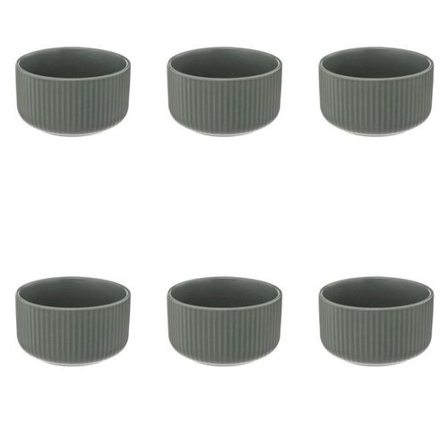 Lot De 6 Bols Ronds "Côtelé" 42cl Vert