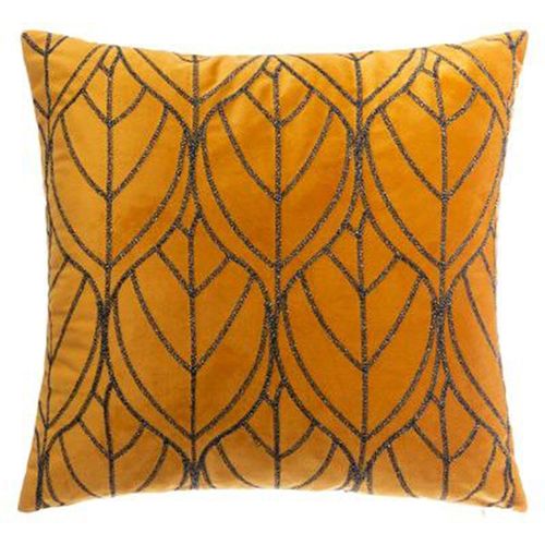 Coussin Déco En Velours "Lur" 40x40cm Ocre