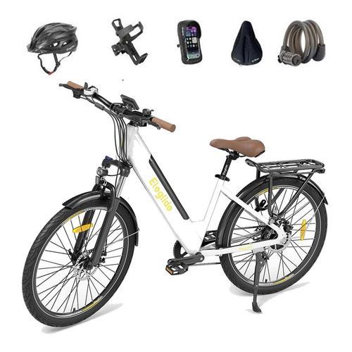 Eleglide T1 Step-Thru Vélo Cyclomoteur Électrique Vtt 27,5 Pouces Pneus 36v 13ah 250w Trekking Bike Blanc + Ensemble De Cinq Pièces