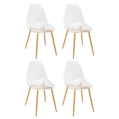 Lot De 4 Chaises Design "Taho" 85cm Transparent