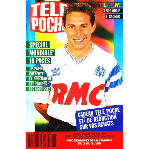 Télé Poche N°1268 (Programme Du 2 Au 8 Juin 1990) Spécial Coupe Du Monde Avec Jean-Pierre Papin