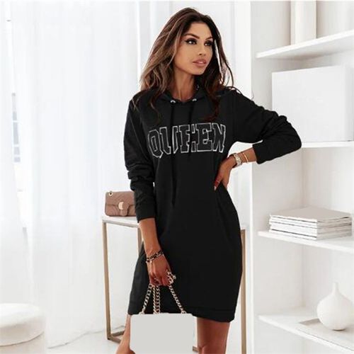 Robe Bleu En Sweat Avec Capuche