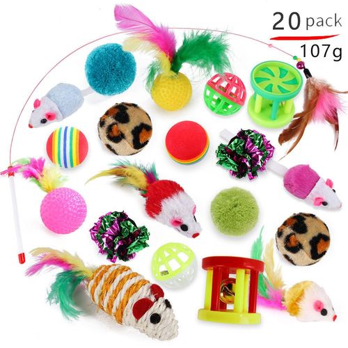 Pet Cat Toys Set Pussycat Pass Teasing Cat Stick Bell Cat Tunnel Toys Fournitures Combo Set N ° 2