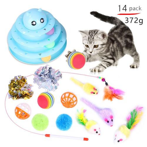 Pet Cat Toys Set Pussycat Pass Teasing Cat Stick Bell Cat Tunnel Toys Fournitures Combo Set N ° 10