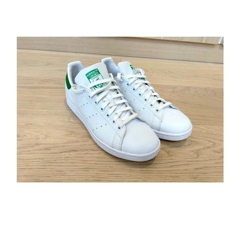 Stan Smith Adidas Cuir Qualite Blanc Vert 42 Sneaker Tennis Basket Basse Legere Peau Confort Souplesse Marche Sport Ville Chaussures De Marque Authentique Lacets Et Rivets Metallic Evitant  Dechirures