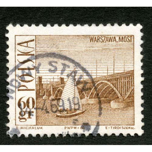Timbre Oblitéré Polska , Warszawa, Most, 60 Gr, 1966, Michaluk, Tirdiszek