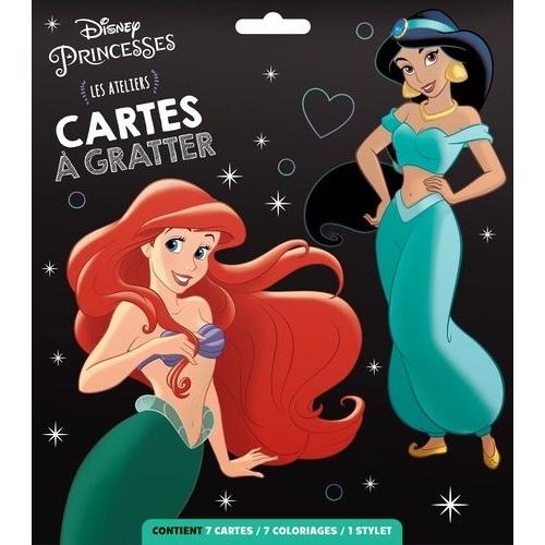 Cartes À Gratter Disney Princesses - Les Ateliers - Avec 7 Cartes, 7 Coloriages Et 1 Stylet