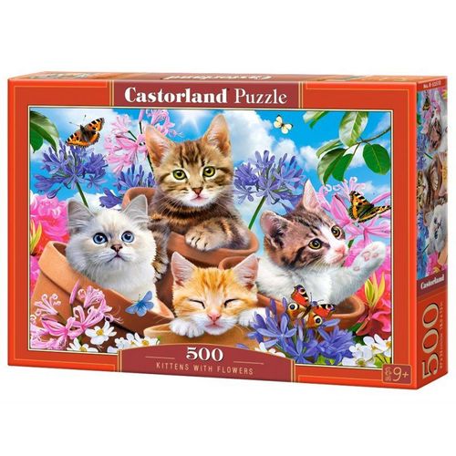 Kittens With Flowers - Puzzle 500 Pièces