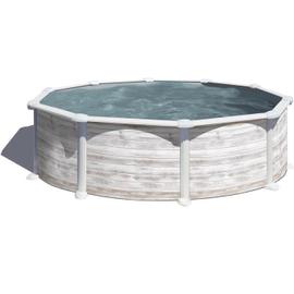 Piscine hors-sol Mauritius - Ronde imitation bois (5,50x1,32 m)