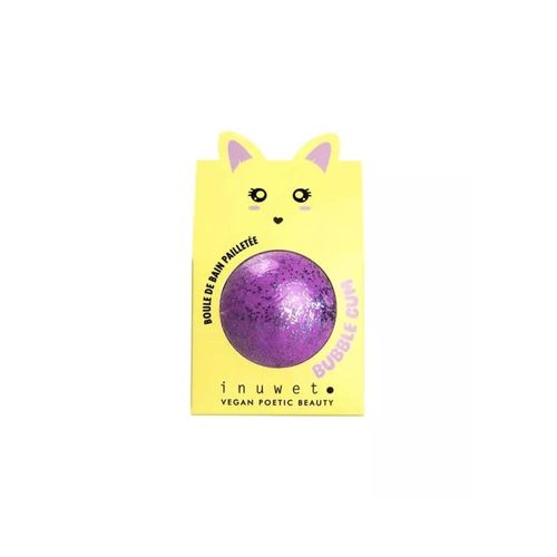 Inuwet Bombe De Bain Pailleté Violette Parfum Bubble Gum 120 Grammes 