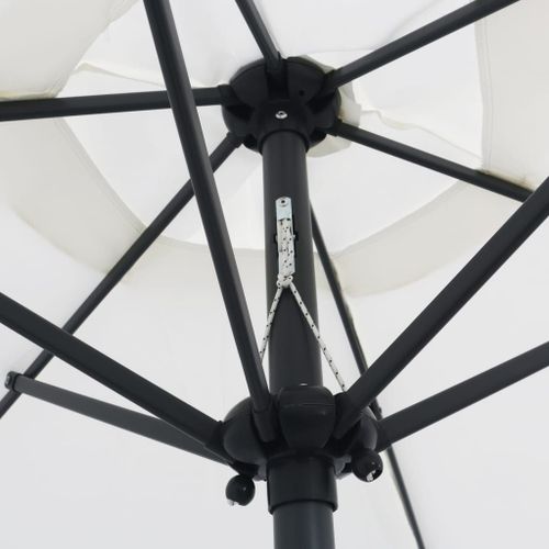Vidaxl Parasol Blanc Sable 200x211 Cm Aluminium