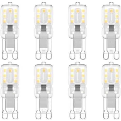 Lot De 8 Ampoules Led G9 G9 Led 220 V Blanc Naturel 5500 K 3 W Équivalent Halogène 30 W Classe Énergétique E