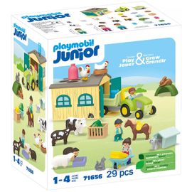 Playmobil Junior 71656 - Ferme Avec Tracteur Et Animaux