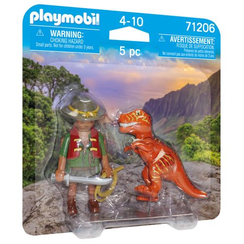 Playmobil Dinos 71206 - Duo Aventurier Et Tyrannosaure