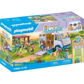 Playmobil Horses Of Waterfall 71493 - Van Pour Cheval Et Poneys Avec Enclos