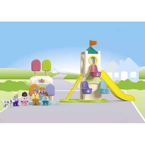 Playmobil Junior 71703 - Aire De Jeux Avec Toboggan G�ant - 4