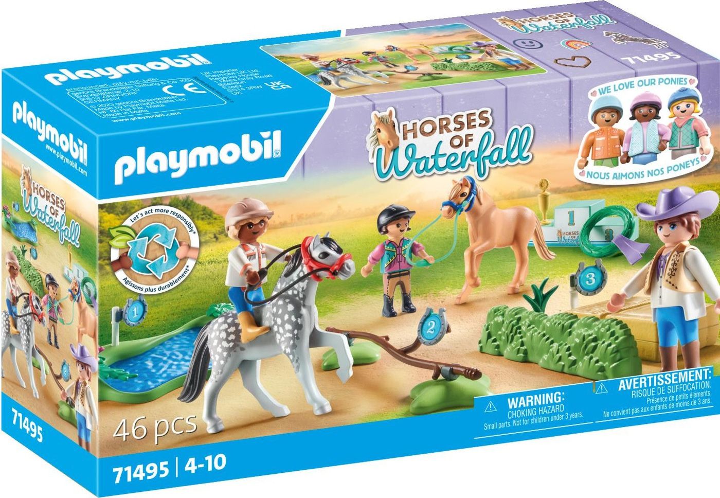 Playmobil Horses Of Waterfall 71495 - Cavaliers Avec Poneys Et Saut D'obsta...