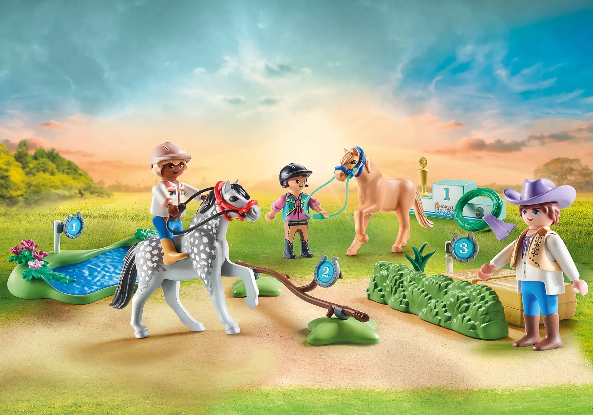 Playmobil Horses Of Waterfall 71495 - Cavaliers Avec Poneys Et Saut D'obsta... - 4