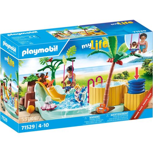 Playmobil My Life 71529 - Vacanciers Avec Piscine Et Bain À Remous - Promo Pack