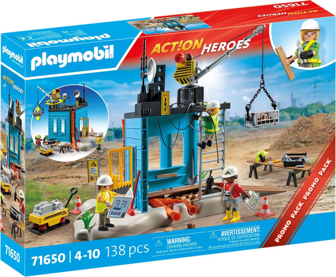 Playmobil Action Heroes 71650 - Ouvriers Et Chantier - Promo Pack