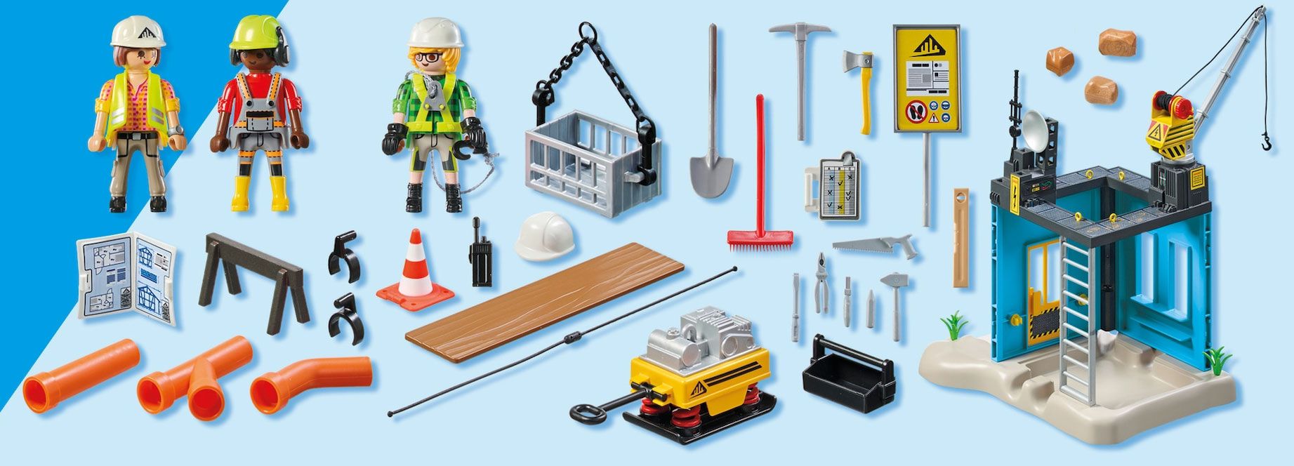 Playmobil Action Heroes 71650 - Ouvriers Et Chantier - Promo Pack - 3